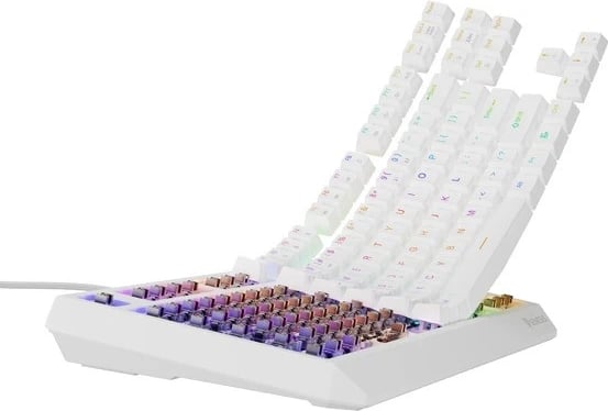 Tastierë mekanike Genesis Thor 230, TKL, RGB Outemu Brown, e bardhë