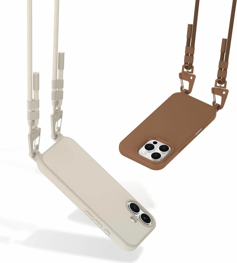 Mbështjellës Tech-Protect MagNecklace me litar për iPhone 16, Bezhe