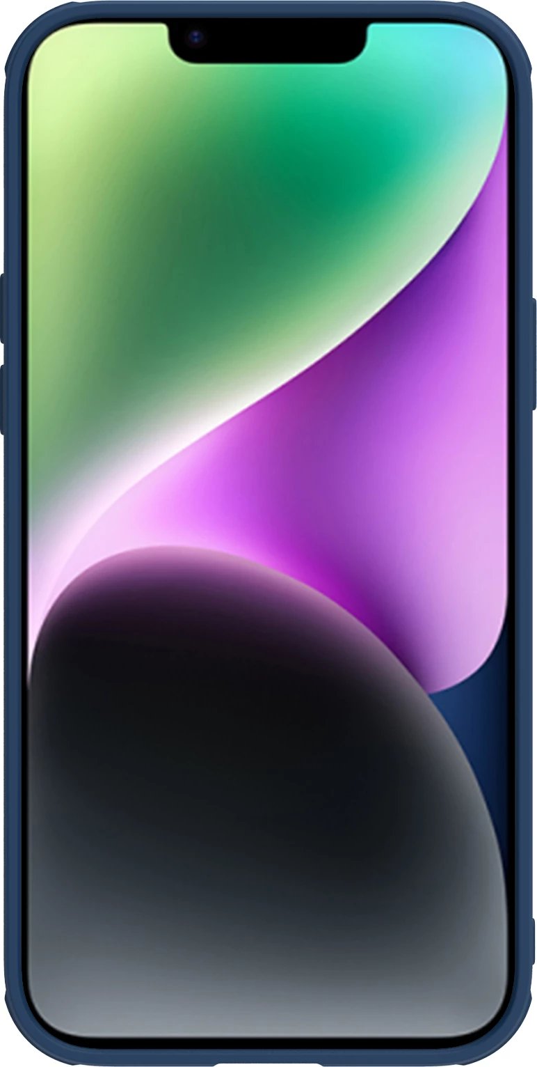 Mbështjellës Nillkin CamShield Leather S për iPhone 14 Plus, me kapak kamere, Blu