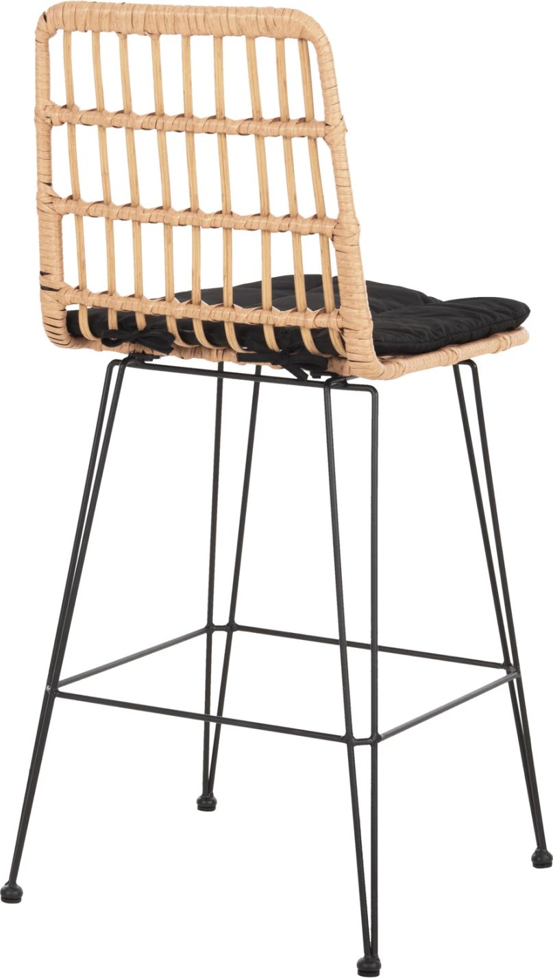 Karrige për bar, lartësi mesatare, ALLEGRA, FH5643.11, metal dhe jastëk, ngjyrë e zezë dhe bexh, 50x55x103H cm