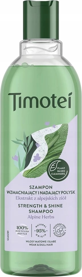 Shampon për femra Timotei për flokë të dobët dhe pa shkëlqim me ekstrakt bime alpine, 400ml