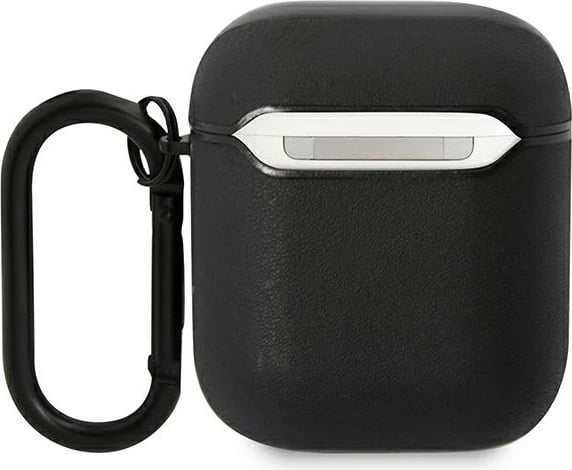 Mbështjellës BMW Leather Color Lines për AirPods 1/2, lëkurë ekologjike, i zi