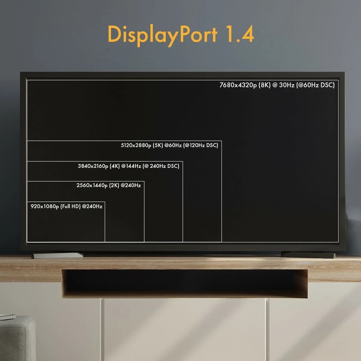 Kabllo optike Claroc DisplayPort 1.4 AOC 8K 15 m, ngjyrë zi-gri