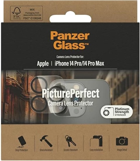 Mbrojtës kamerë PanzerGlass për iPhone 14 Pro / 14 Pro Max, xham i temperuar