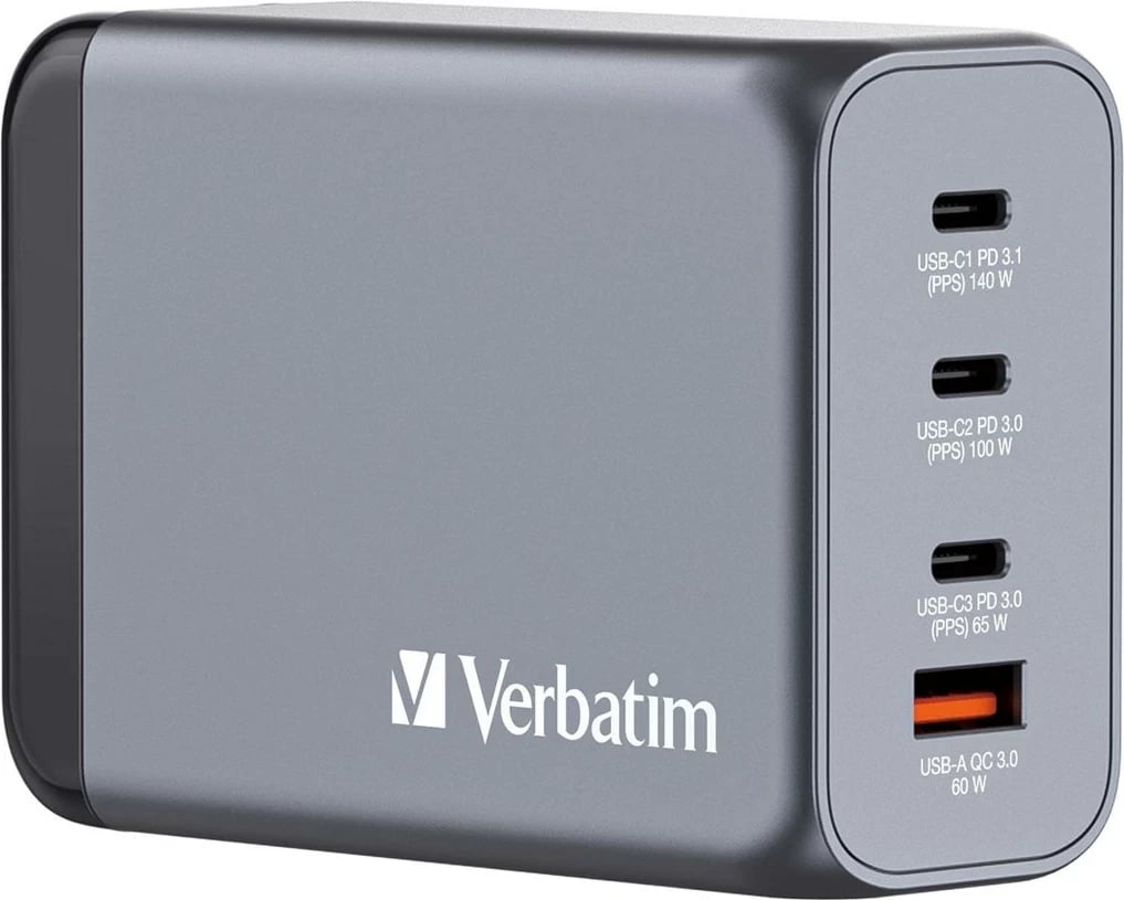 Karikues Verbatim GNC-240, 4 Porta, 240W, USB A/C, Gri