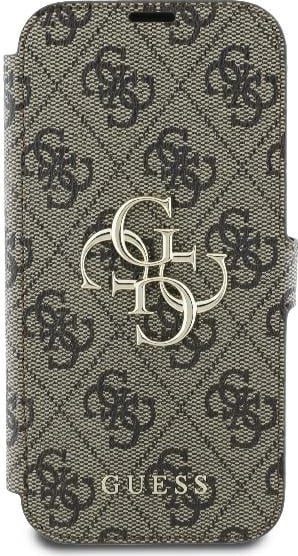 Mbështjellës Guess 4G Metal Logo për iPhone 16, kafe