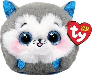 Maskotë pelushi TY Beanie Balls Husky, gri