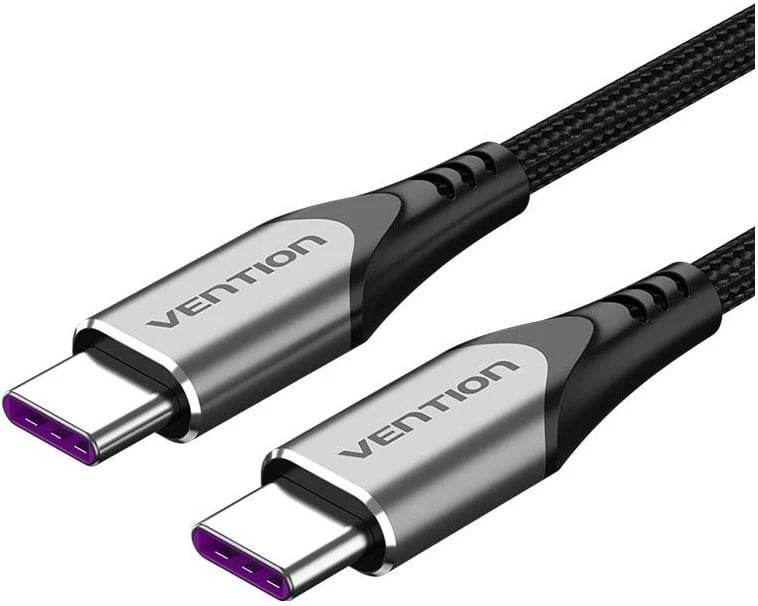 Kabëll USB-C Vention USB-C/USB-C 2.0, 1.5m, PD 100W, zi