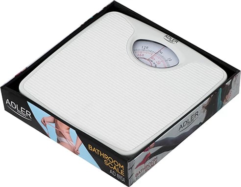 Peshore banjo mekanike, Adler, AD 8151, kapacitet 130 kg, saktësi 1 kg, me rregullim kalibrimi, e bardhë