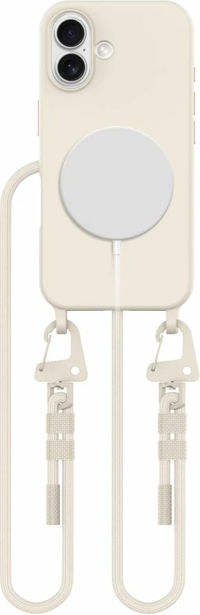 Mbështjellës Tech-Protect MagNecklace me litar për iPhone 16, Bezhe