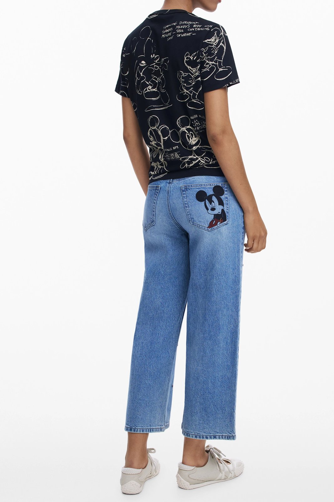 Maicë femra Desigual Mickey Sketch, e zezë
