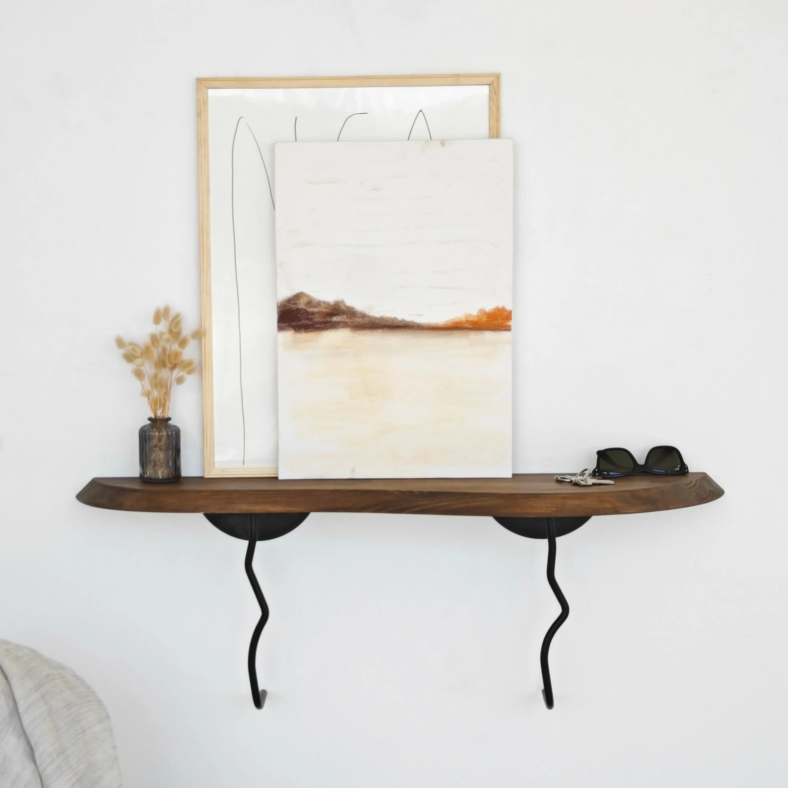 Raft muri Skye Decor, ngjyrë e zezë, arre