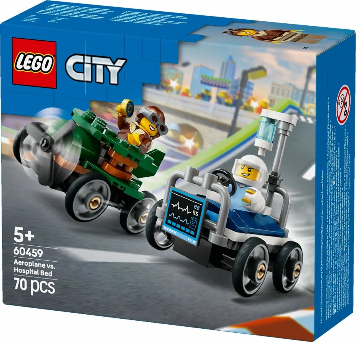 Set LEGO City 60459 Race Car, aeroplan vs. shtrat spitali, 70 pjesë