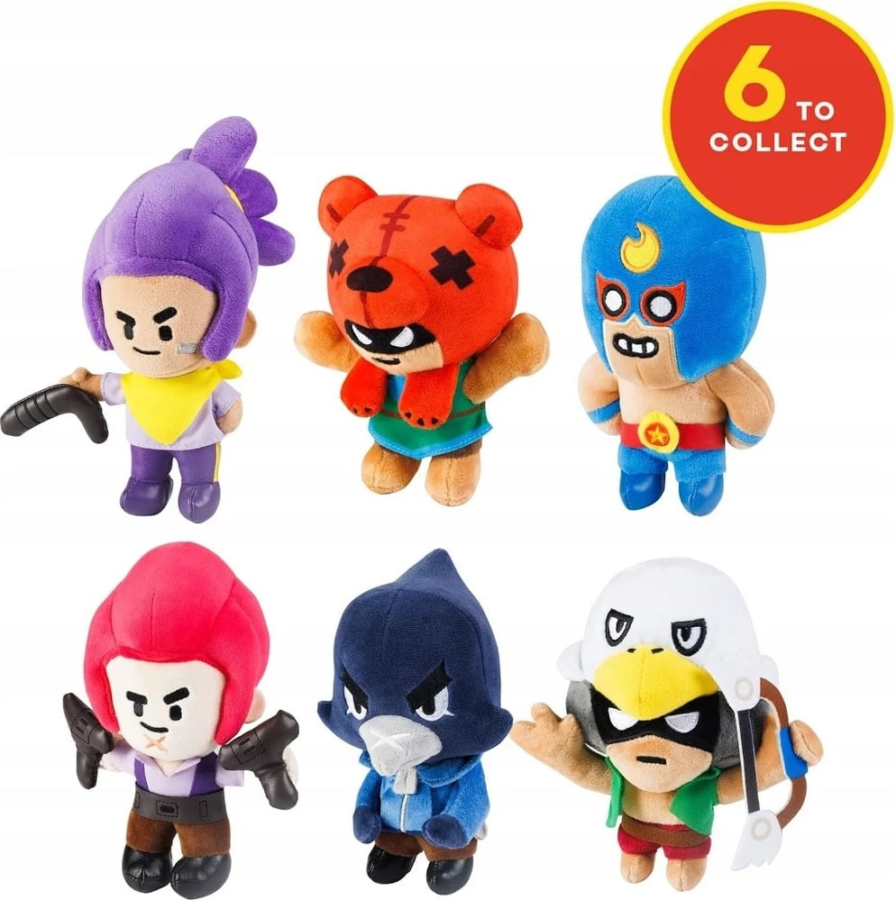 Lodra pelushi Brawl Stars, P.M.I. Kids World, 16.5cm, Set 8 copë
