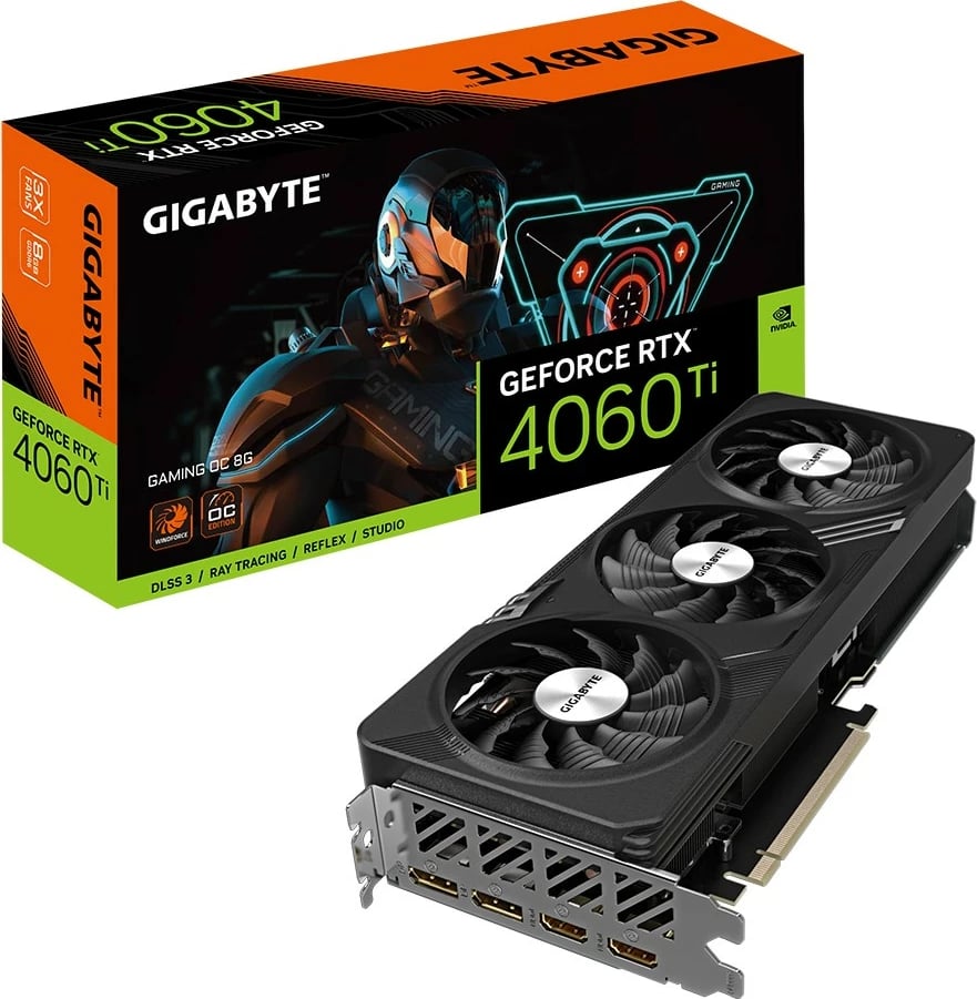 Kartelë grafike Gigabyte GeForce RTX 4060 Ti OC 8G, 8 GB, e zezë