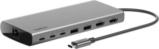 Hub USB-C Belkin INC015BTSGY-CZ, 8 porte, 100W, 4K, alumini