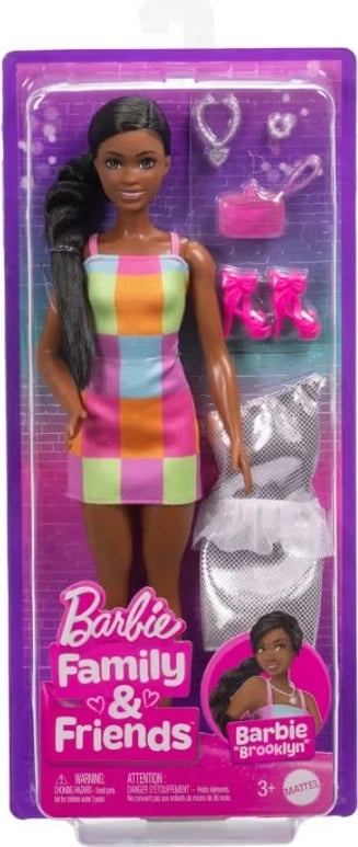Kukull Barbie Mattel Brooklyn Family & Friends me 2 veshje dhe aksesorë, për vajza