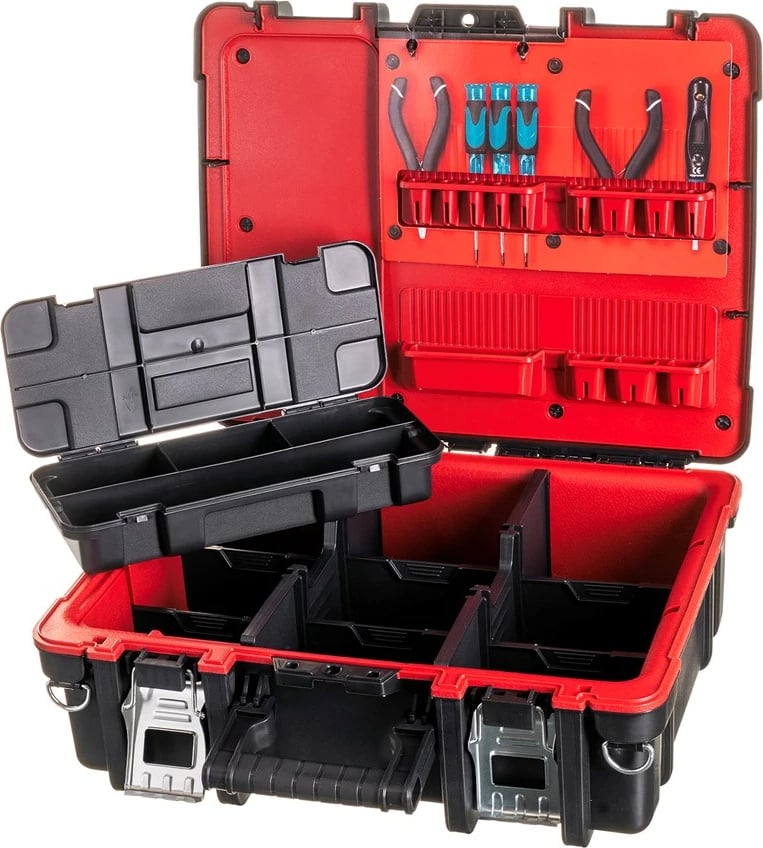 Kasë veglash Keter 237003, polipropilen, e zezë/kuqe