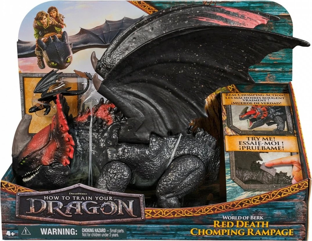 Set lodër, Spin Master How to Train Your Dragon 6072650, Red Death me figurine Toothless, plastikë, 4+, zi/e kuqe, set