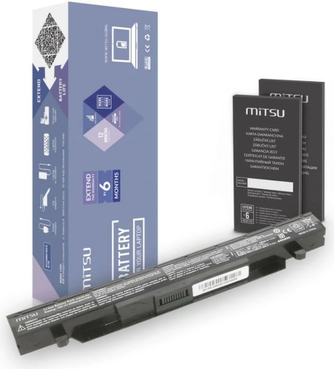 Bateri laptop Mitsu BC/AS-G552, 2200 mAh, 15V, 4 qeliza, e zezë