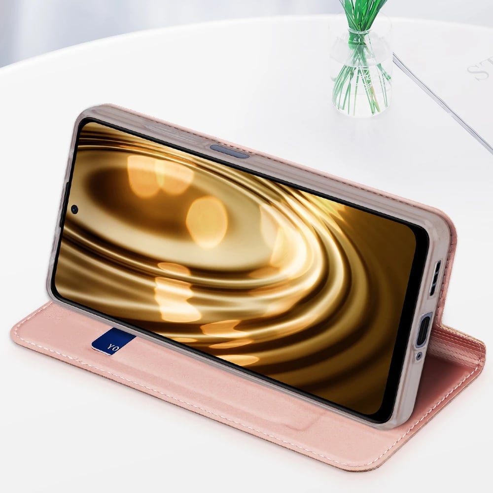 Mbështjellës Dux Ducis Skin Pro për Xiaomi Redmi Note 12 Pro+, me xhep karte, stand, Gold