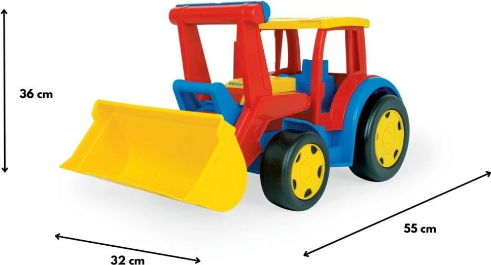 Traktor lodër Wader Gigant Loader 66000, plastikë, 60 cm, blu/e kuqe/e verdhë