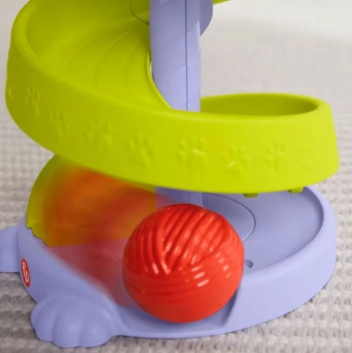 Lodër edukative Fisher Price FP Pets Cat Tower HTW92, për fëmijë, vjollcë/verdhe, 5 toptha