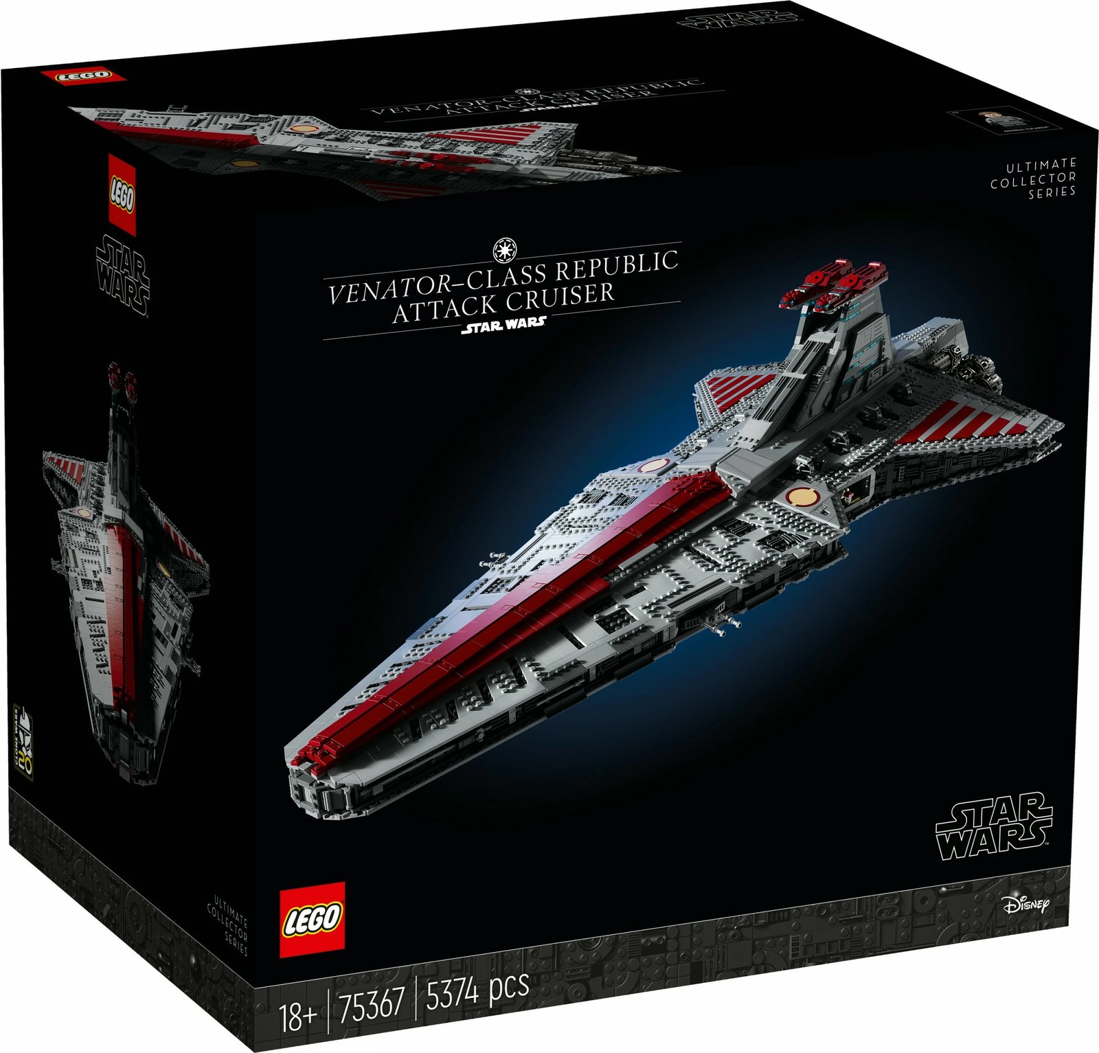 Set ndërtimi LEGO Star Wars Venator-Class Republic Attack Cruiser, 5374 pjesë, plastikë, shumëngjyrësh