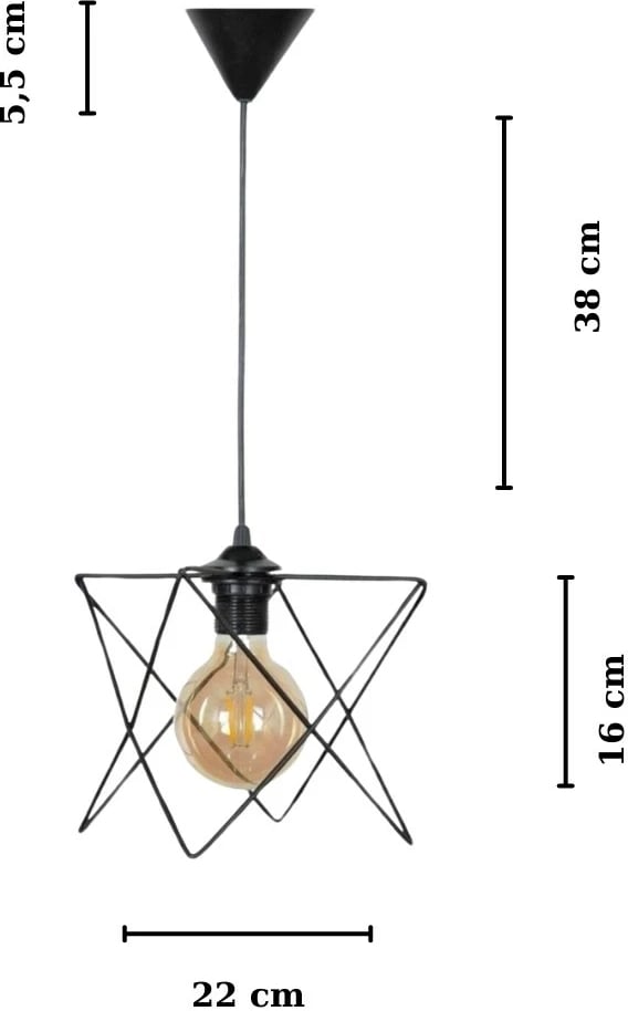 Llambë tavani Opviq, LB037, metal i zi