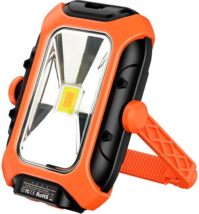 Llambë pune Superfire GM05 me panel diellor, 5200 mAh, 500 lm, portokalli