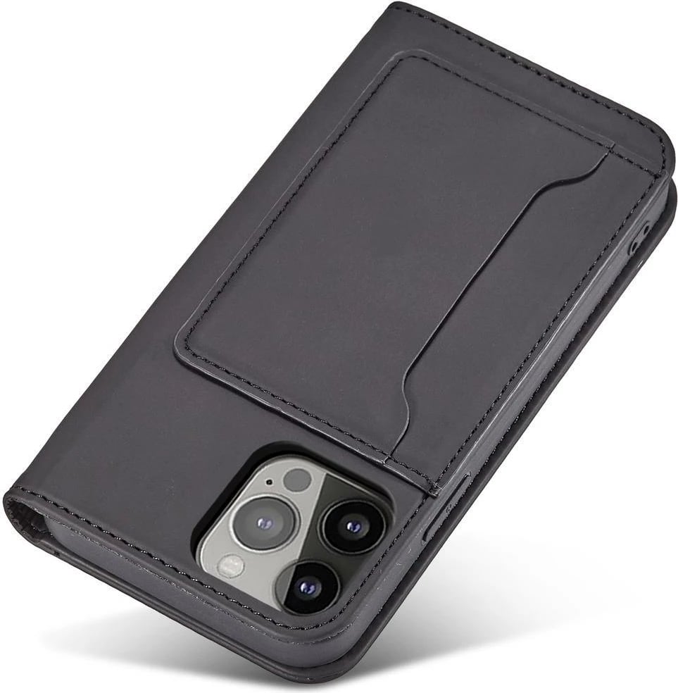 Mbështjellës Hurtel Magnet Card Case për iPhone 14, portofol, mbajtës, e zezë