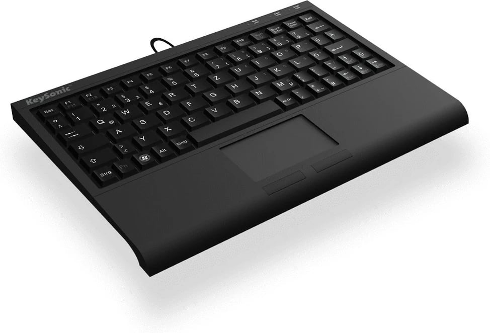 Tastierë mini KeySonic ACK-3410 me touchpad, USB, QWERTZ, e zezë