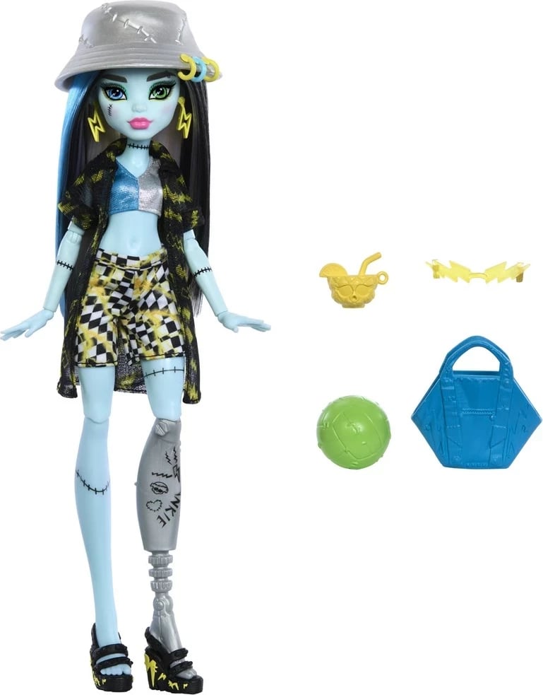 Kukull Monster High Scare-adise Island Frankie Stein, MATTEL, Shumëngjyrëshe