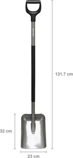Lopatë ergonomike Fiskars 1066712, plastikë/çelik, gri