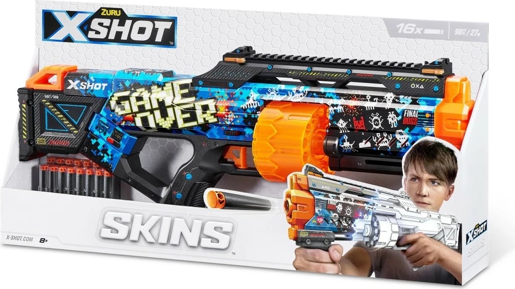 Lodër blaster ZURU X-Shot SKINS-LAST STAND, 16 shigjeta, Multicolour