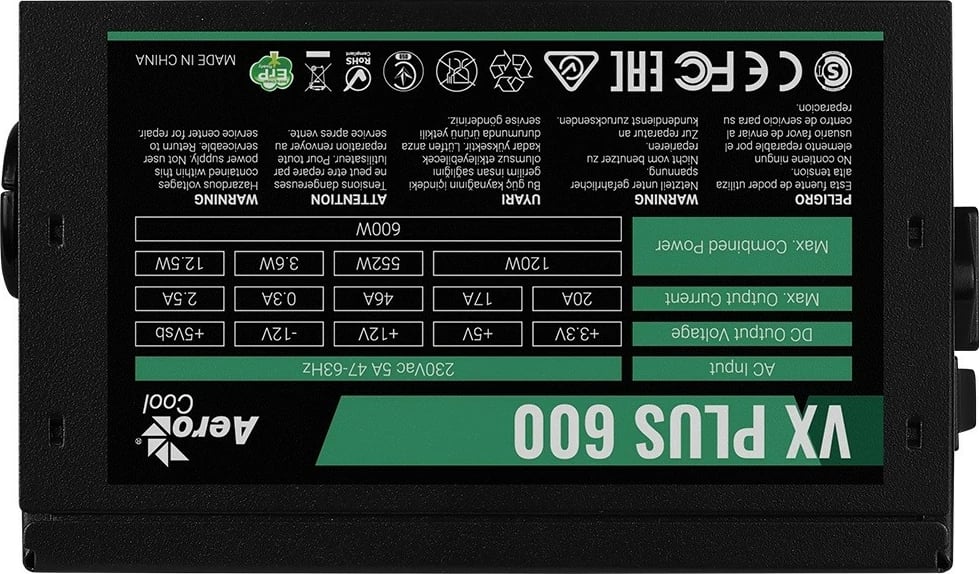 Kasë AeroCool VX PLUS 600W, ATX, e zezë Kasë AeroCool VX PLUS 600W, ATX, e zezë