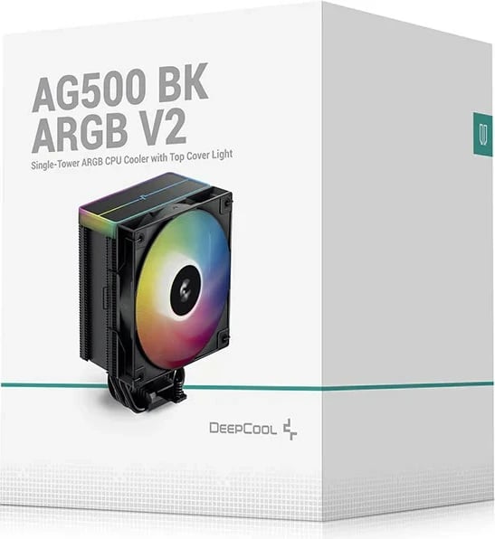 Ftohës ajri për procesor DeepCool AG500 BK ARGB V2, 12 cm, i zi