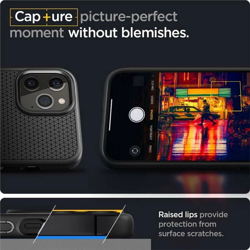 Mbështjellës Spigen Liquid Air për iPhone 12 / iPhone 12 Pro, Mat Zi