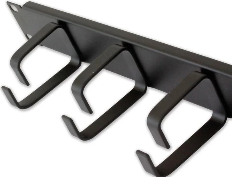 Organizuesi i Kabllave Techly 305922 për Kasë Rack 19", 1U, me 5 mbajtëse 65mm, ngjyrë e zezë