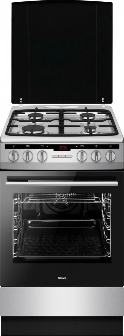 Furrë dhe pianurë Amica 57GE3.33HZpTaDA(Xx), 66L, inox, gaz dhe elektrik