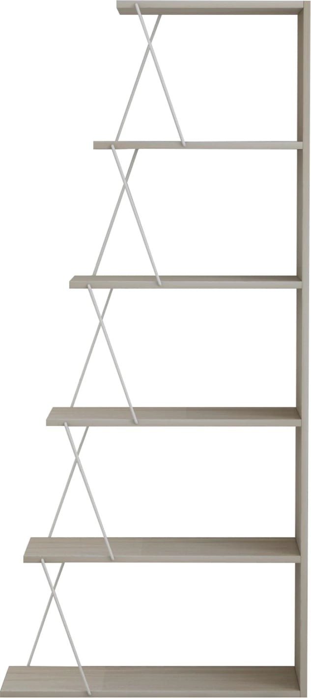 Raft librash MINI TARS FH2241.11 melaminë sonoma-shufra metali të bardha 65x22-24x146H cm