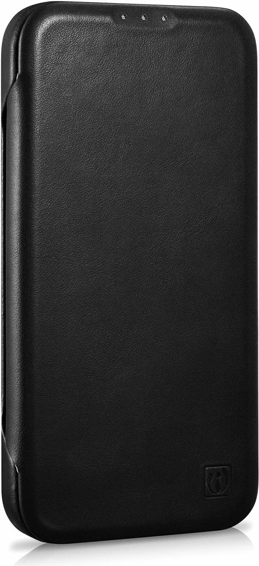 Mbështjellës iCarer Oil Wax Premium Leather Folio për iPhone 14 Plus, MagSafe, i zi Mbështjellës iCarer Oil Wax Premium Leather Folio për iPhone 14 Plus, MagSafe, i zi