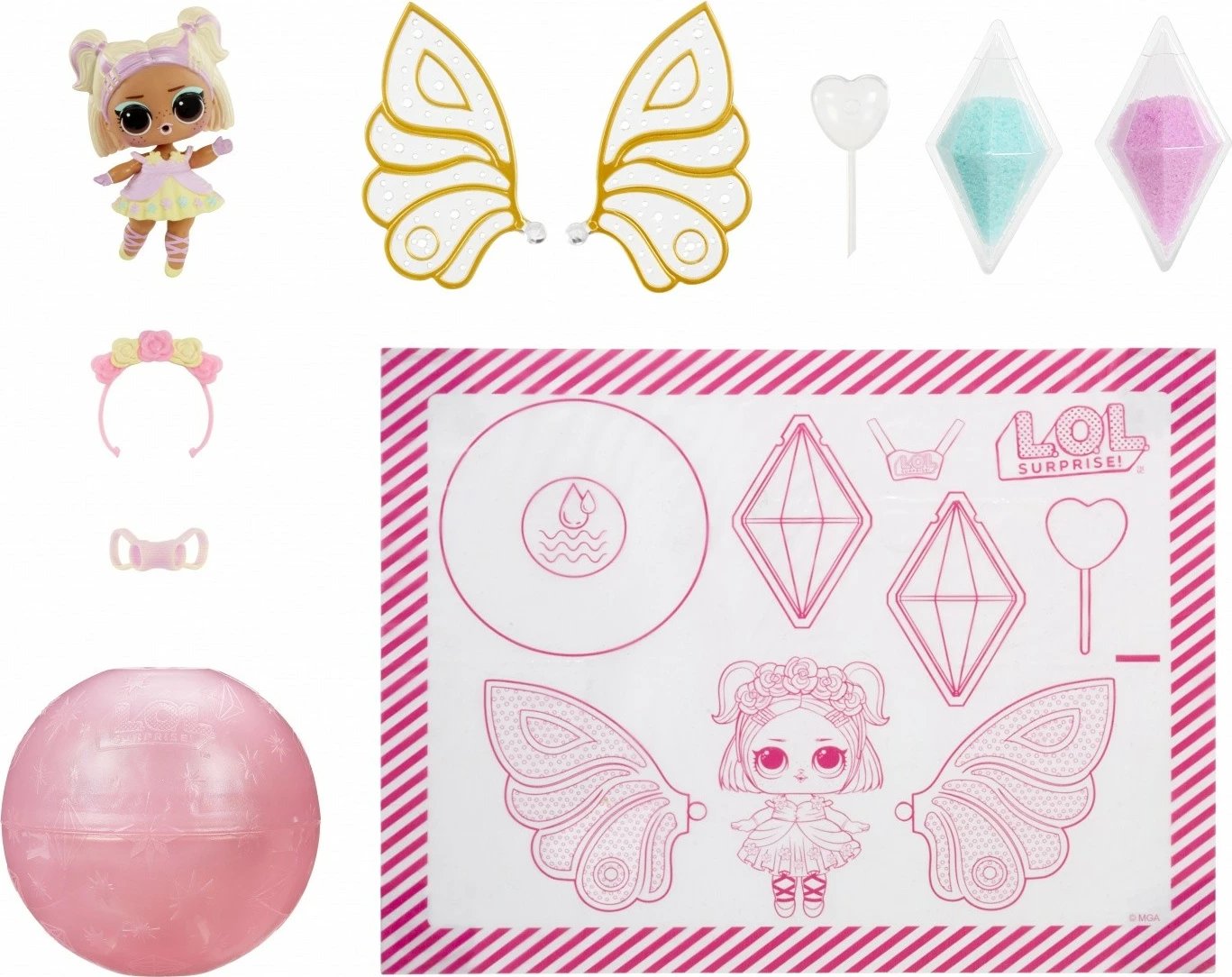 Set lodrash L.O.L. Surprise Fairy, MGA, 12 copë, shumëngjyrëshe