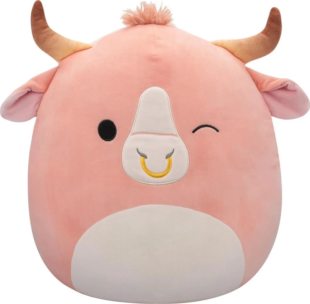 Lodër pellushi Squishmallows Bull Howland, 40cm, Rozë