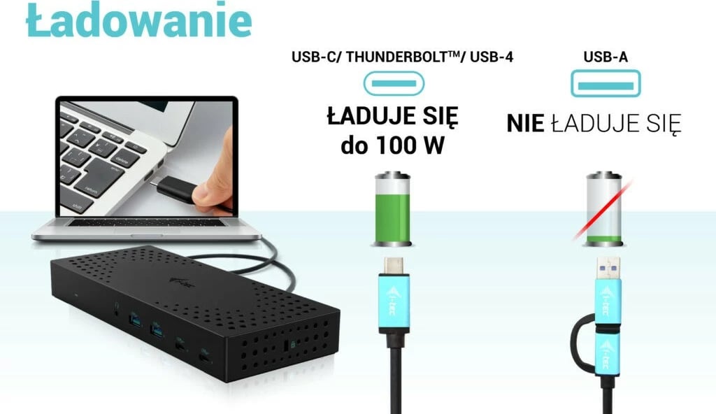 Stacion dokimi i-tec CATRIPLE4KDOCKPD2, 3x 4K, USB 3.0/USB-C/Thunderbolt, 100W, i zi