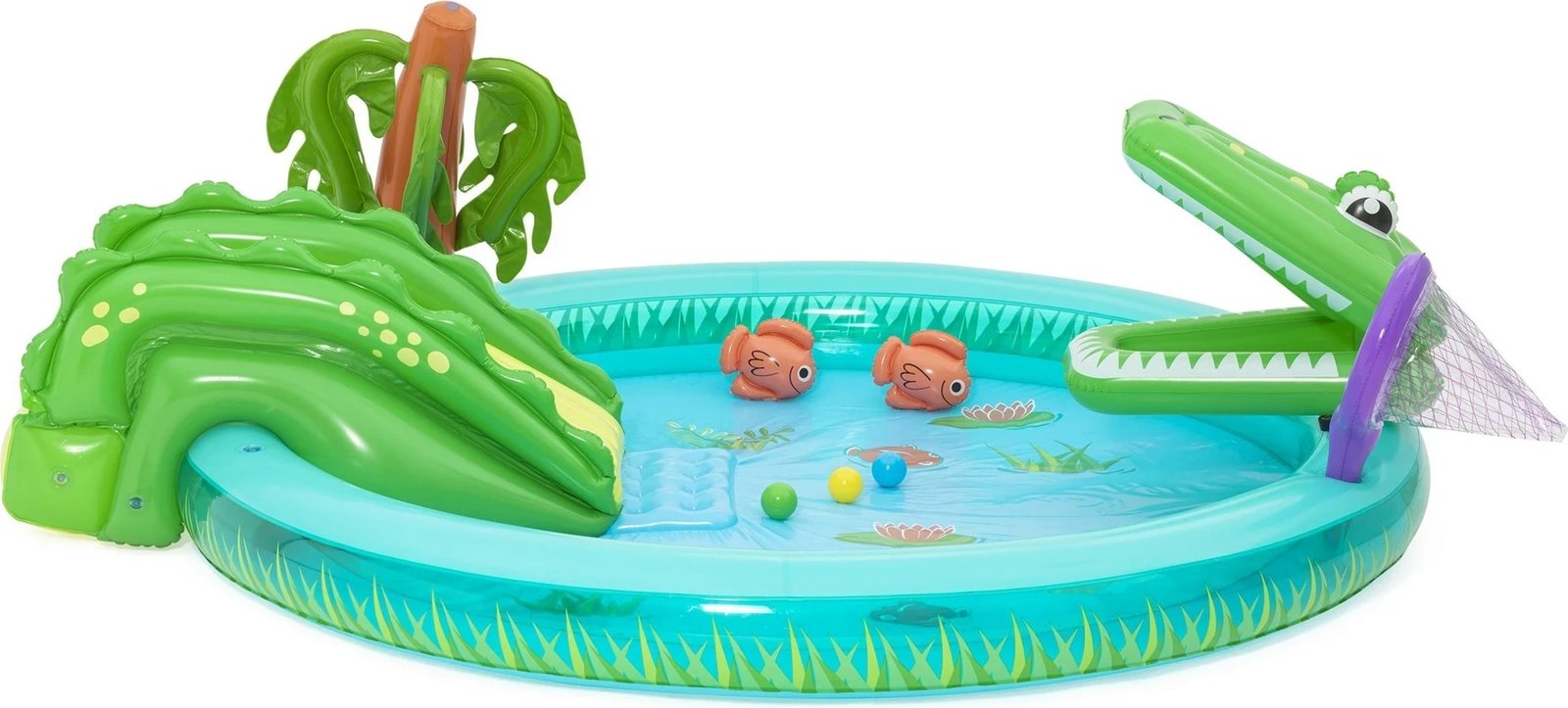 Qendër loje uji e fryrë për fëmijë Bestway Crocodile Cove, 2.24m x 1.81m x 72cm, shumëngjyrëshe Qendër loje uji e fryrë për fëmijë Bestway Crocodile Cove, 2.24m x 1.81m x 72cm, shumëngjyrëshe