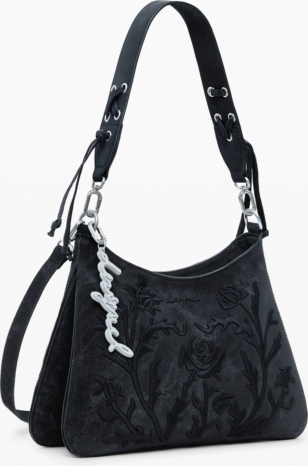 Çantë femra Desigual REMEO FLORAL MANAOS, e zezë