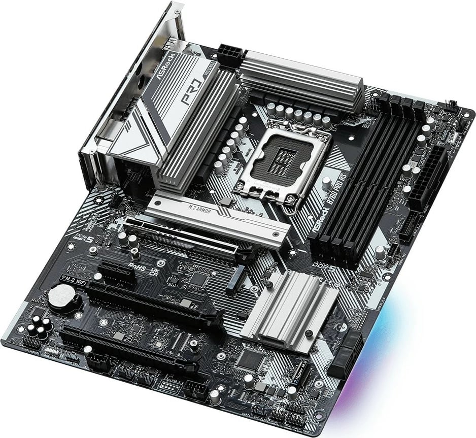 Pllakë amë ASRock B760 PRO RS, Intel, LGA 1700, DDR5-SDRAM, 128 GB