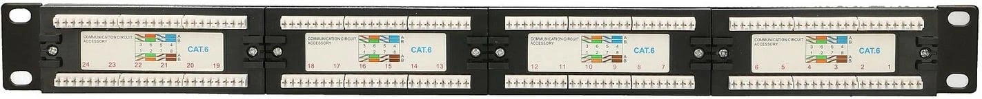 Patch panel Extralink EX.9816, 24 porta, CAT6 UTP, 1U, 19", zi