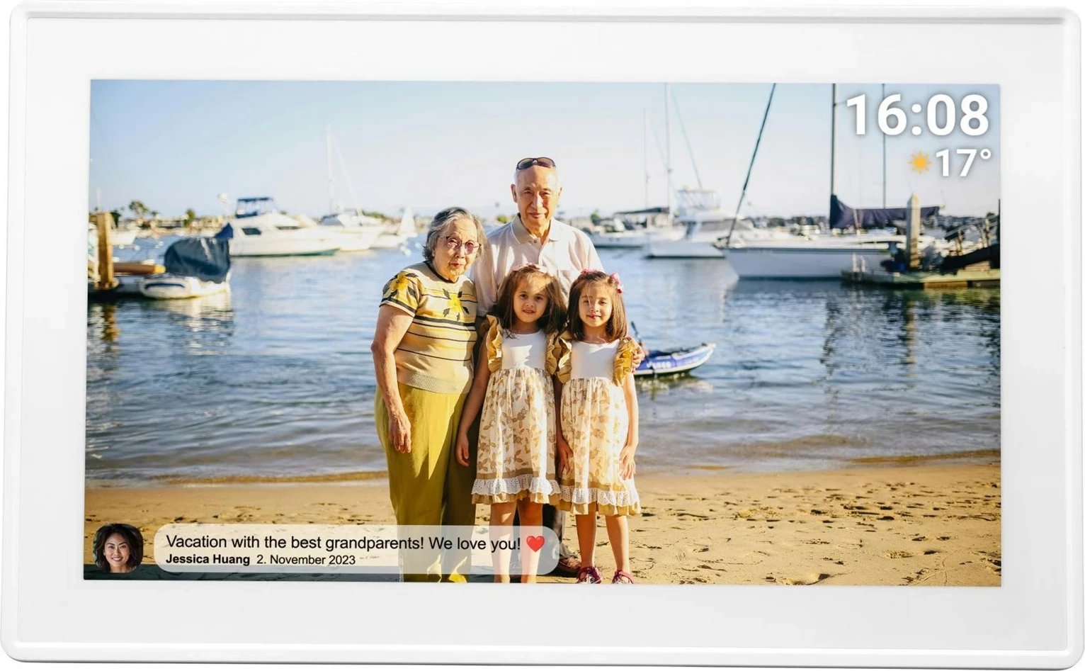 Kornizë digjitale për foto Denver PFF-1515W, 15.6", 16 GB, Wi-Fi, E bardhë